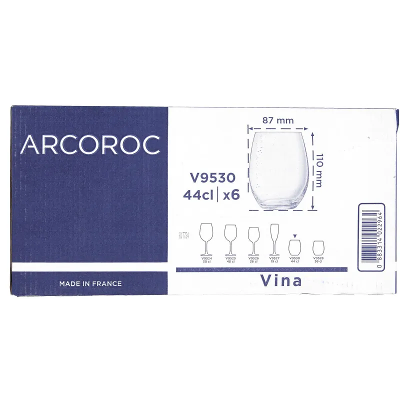 Veeklaas Arcoroc Vina Läbipaistev Klaas 440 ml (6 Ühikut)