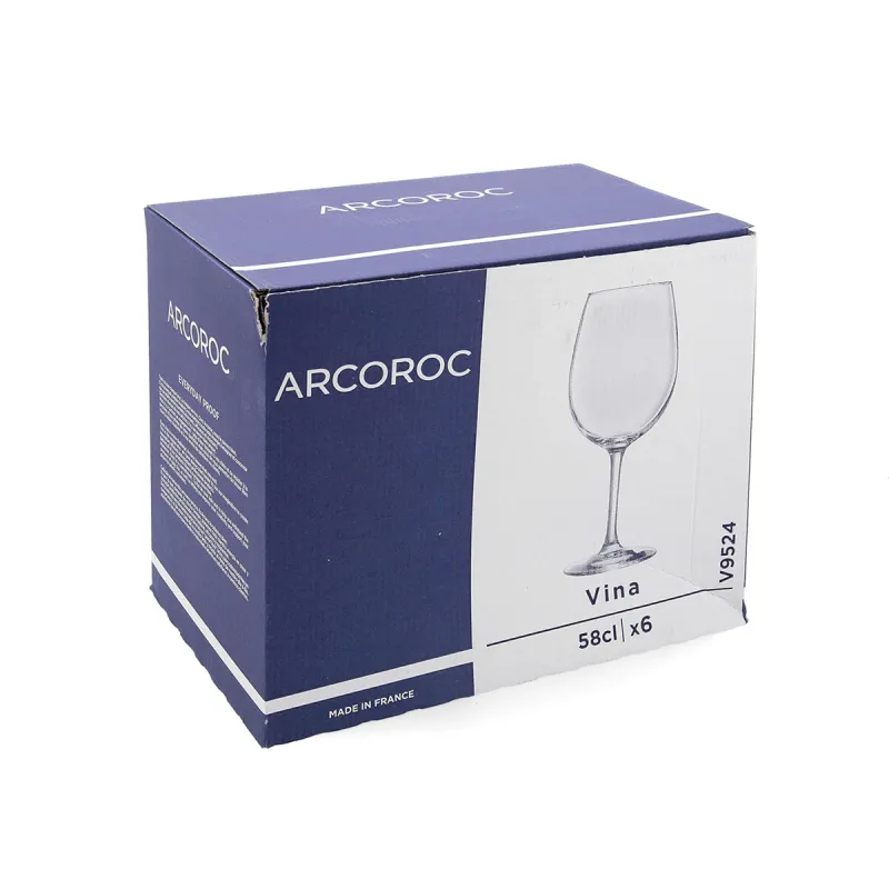 Vīna glāze Arcoroc Vina Caurspīdīgs Stikls 580 ml (6 gb.)