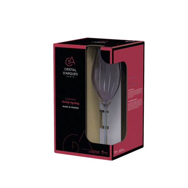Šampano taurė Cristal d’Arques Paris Swirly Spring Rožinė stiklas 210 ml (4 vnt.)