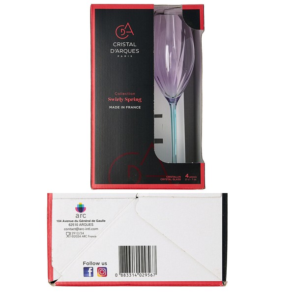 Šampano taurė Cristal d’Arques Paris Swirly Spring Rožinė stiklas 210 ml (4 vnt.)