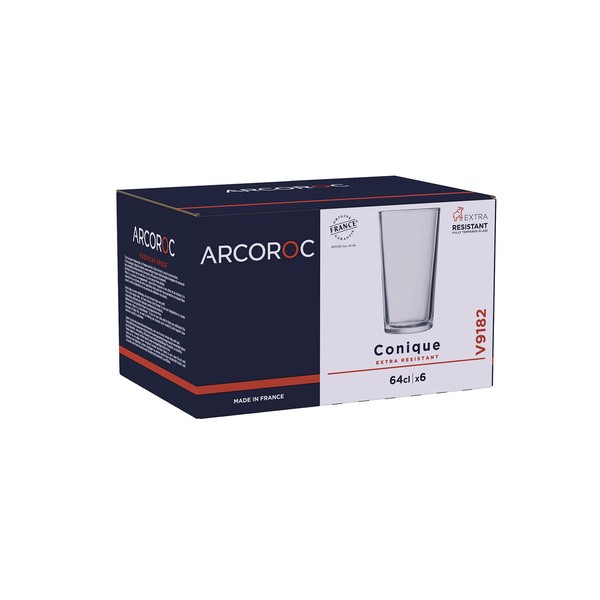 Stikls Arcoroc Conique Caurspīdīgs Stikls 640 ml (6 gb.)