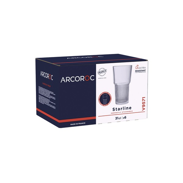 Stiklas Arcoroc Starline Skaidrus stiklas 310 ml (6 vnt.)