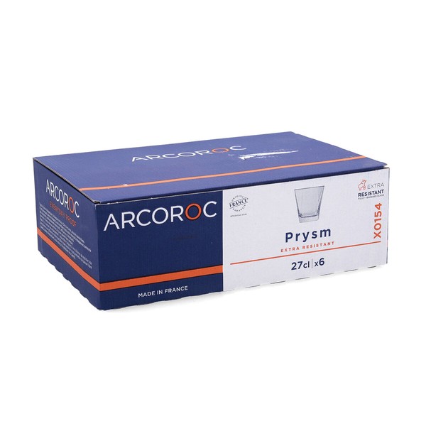 Ūdens glāze Arcoroc Prysm Caurspīdīgs Stikls 270 ml (6 gb.)