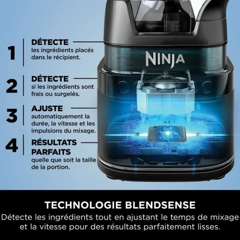 Миксер с колбой NINJA Чёрный Сталь 1200 W 2,1 L
