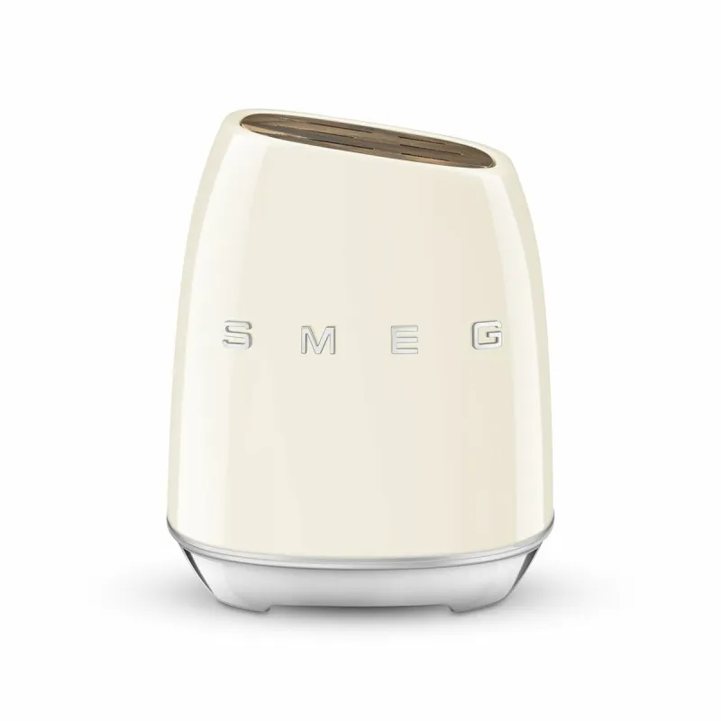 Set of Kitchen Knives and Stand Smeg KBSF02CR Cream