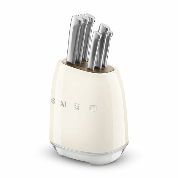 Кухонные ножи с подставкой Smeg KBSF02CR Кремовый