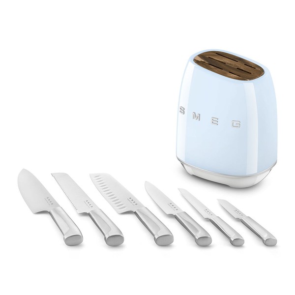 Set of Kitchen Knives and Stand Smeg KBSF02PB