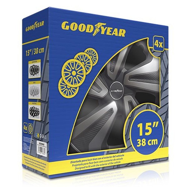 Hubcap Goodyear GOD9085 Black Bicoloured Silver 15" (4 Units)