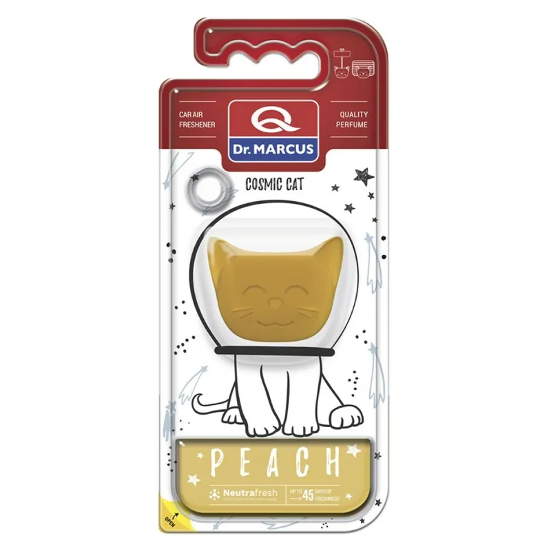Automobilio oro gaiviklis Dr Marcus Cosmic Cat Persikas Plastmasinis pakabukas