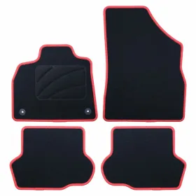 Auto Grīdas Paklāju Komplekts OCC Motorsport OCCCT0031RD Melns Sarkans Citroen DS5 Samts 5 Daudzums