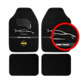 Auto Grīdas Paklājs MOMO MomlCM4A7BW Balts/Melns Universāls