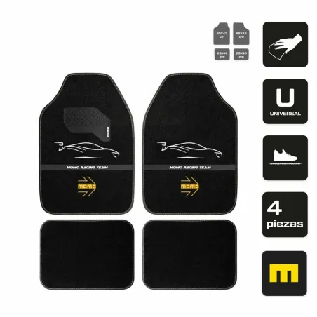 Auto Grīdas Paklājs MOMO MomlCM4A7BW Balts/Melns Universāls