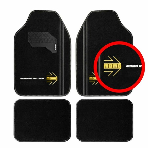 Auto Grīdas Paklājs MOMO MomlCM4A8BK Balts/Melns Universāls
