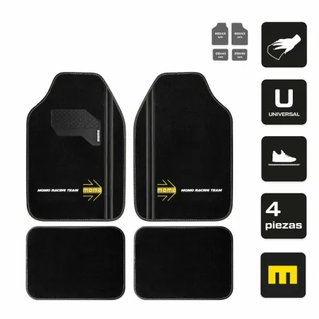 Auto Grīdas Paklājs MOMO MomlCM4A8BK Balts/Melns Universāls