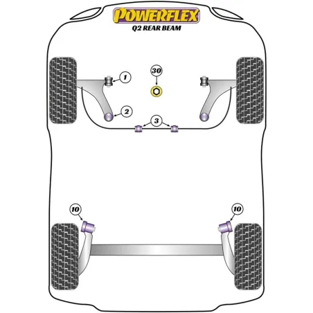 Silentblock Powerflex PFF85-802 Delantera Rear 2 Pieces