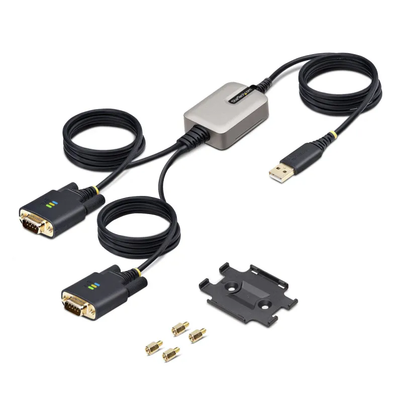 USB Kabelis Startech 2P6FFC-USB-SERIAL Melns Pelēks