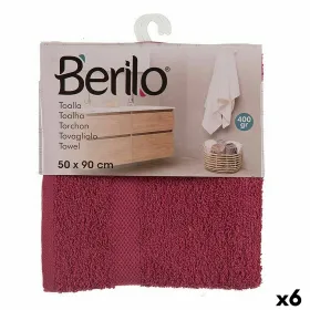 Банное полотенце Berilo Тёмно Бордовый 80 % хлопок 20 % полиэстер 50 x 0,5 x 90 cm 25 x 3 x 22 cm (6 штук)