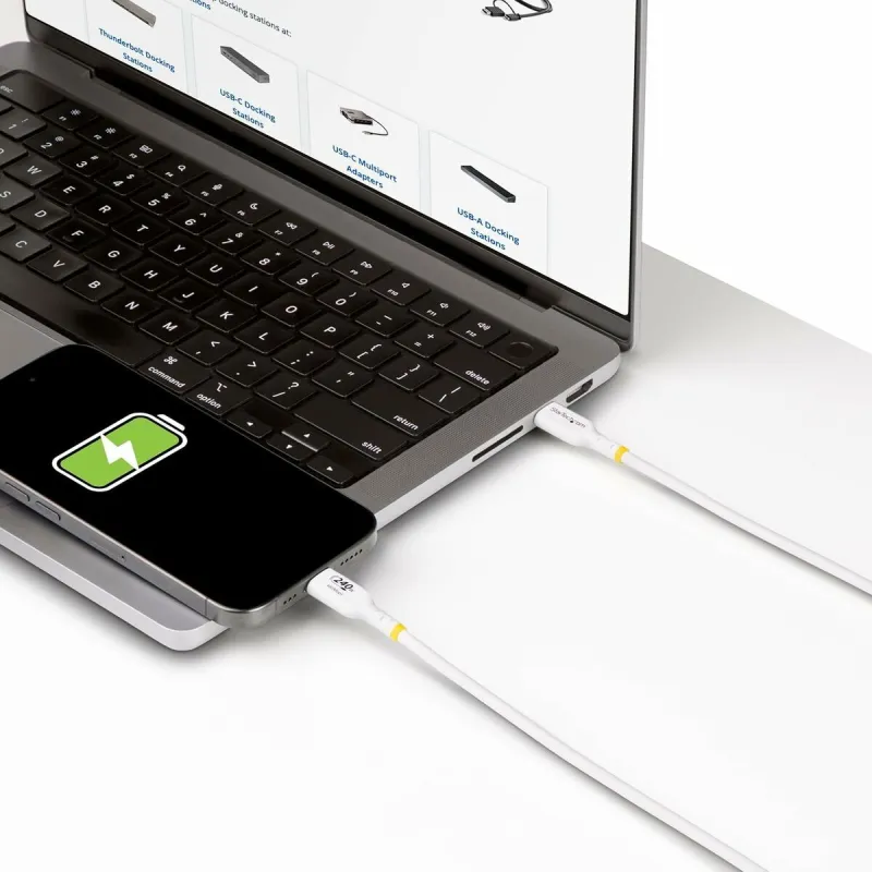 USB Cable Startech USB2EPR1MW White 1 m