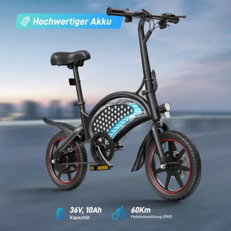 Electric Bike DYU DYU-D3S-001 Black 250 W 10 Ah 14
