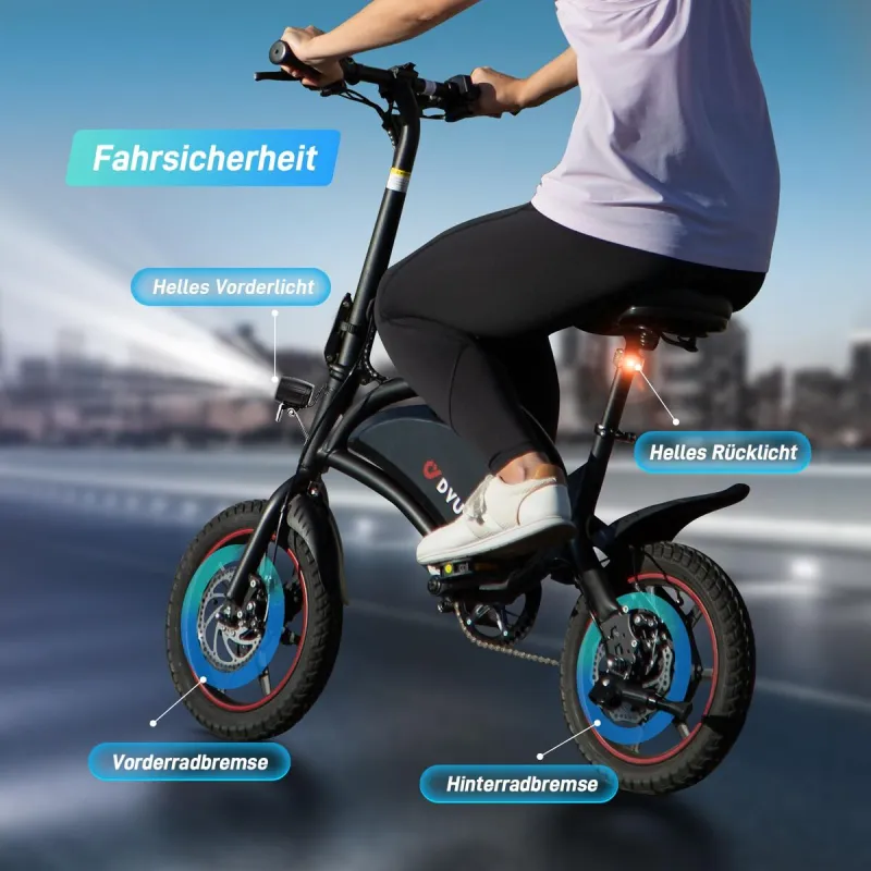 Electric Bike DYU DYU-D3S-001 Black 250 W 10 Ah 14