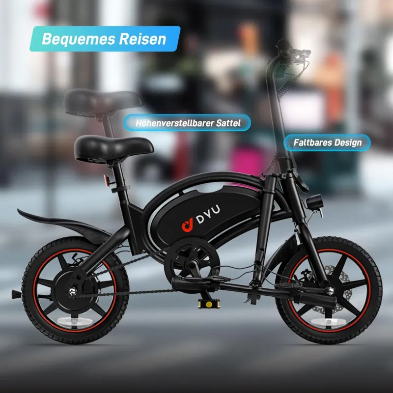 Electric Bike DYU DYU-D3S-001 Black 250 W 10 Ah 14