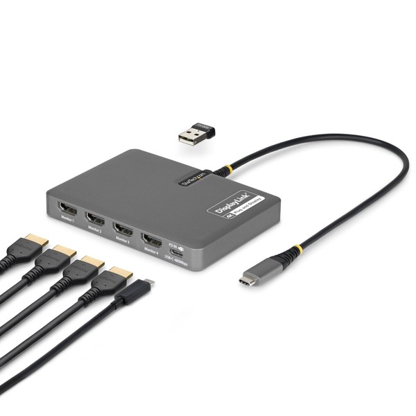 USB laidas Startech QUAD-USB-HDMI-ADAPT Pilka