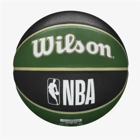 Krepšinio kamuolys Wilson NBA Team Tribute Milwakee 7 Žalia Natūralus kaučiukas (Dydis 7)