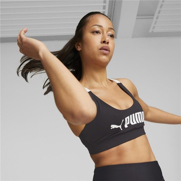 Sports Bra Puma Puma Mid Impact Puma Fit Black