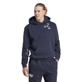 Miesten huppari Adidas Bl Fl Hd Q3 Fl Laivastonsininen