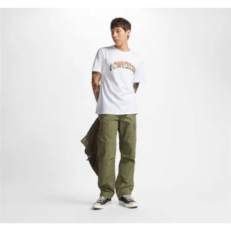 Vīriešu Krekls ar Īsām Piedurknēm Converse 10024589-A03 Balts (XS)