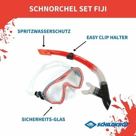 Snorkel Goggles and Tube Schildkröt Red Grey One size