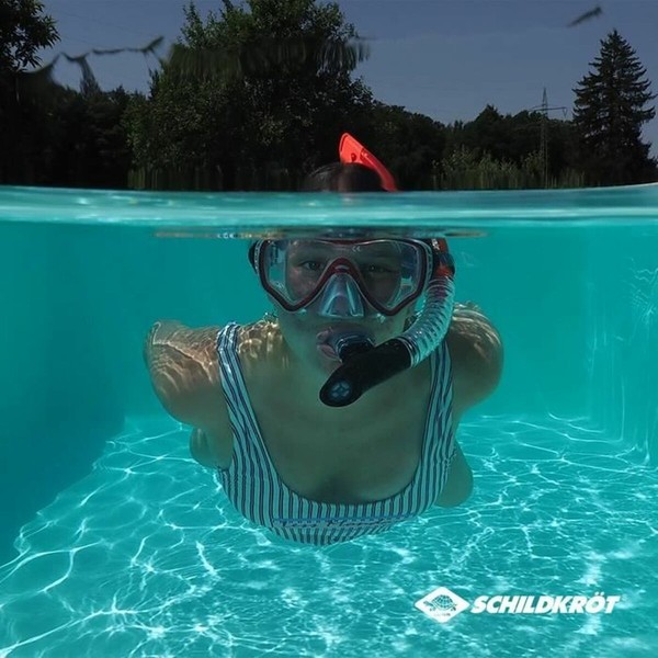 Snorkel Goggles and Tube Schildkröt Red Grey One size