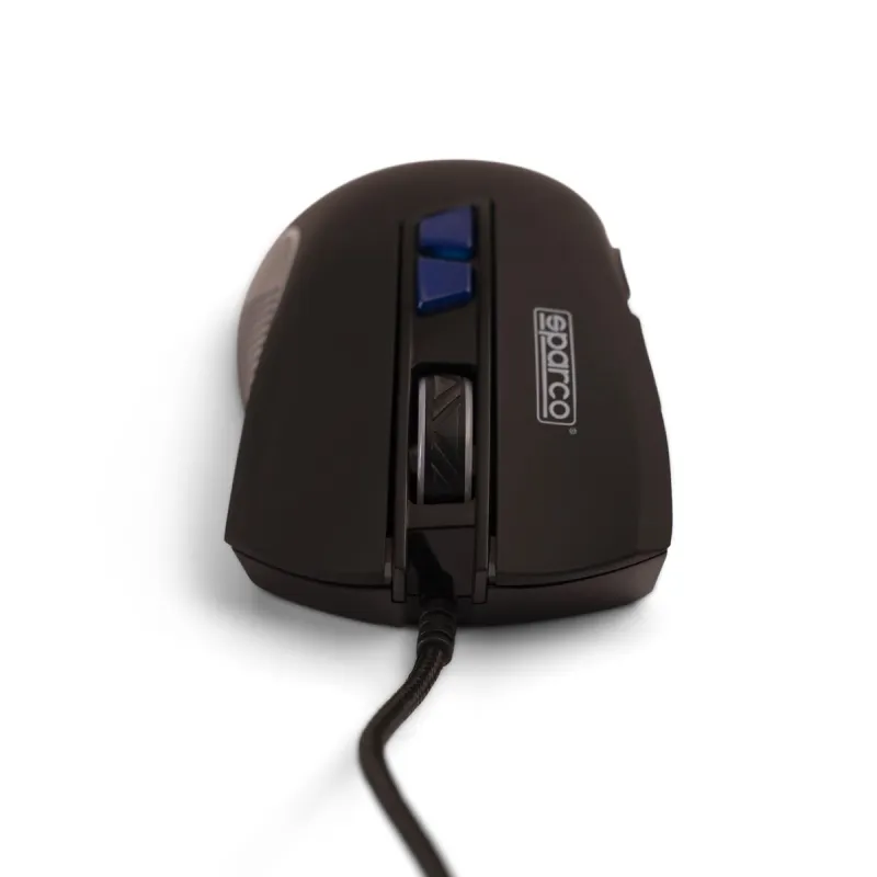 Pelė Sparco SPMOUSEPRO Juoda 1,5 m