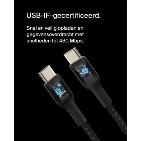 Кабель USB-C — USB-C Belkin CAB004BT0MBK Чёрный