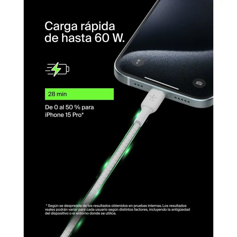 USB laidas Belkin CAB004BT0MWH 1,5 cm Balta
