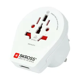 Virta-adapteri Skross 1500267 Yhdistynyt Kuningaskunta Kansainvälinen 1 x USB