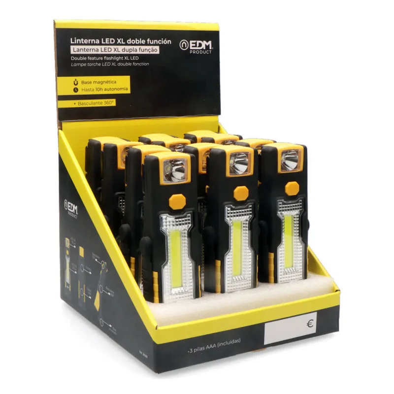 Taskulamp LED EDM 36381 Cob XL 3 W Topeltfunktsioo | Osta veebist — Megaluks