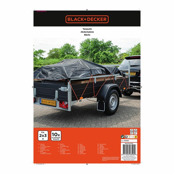 Piekabes pārsegs Black & Decker 2 x 3 m