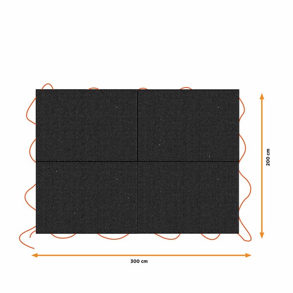 Piekabes pārsegs Black & Decker Melns 3 x 4 m