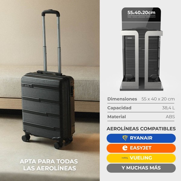 Cabin suitcase Numada Black 55 x 20 x 40 cm
