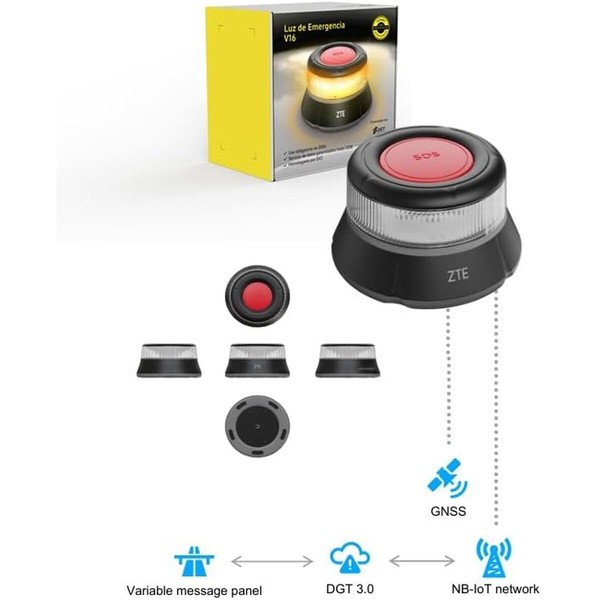 V16 Emergency Beacon connected DGT 3.0 ZTE E1