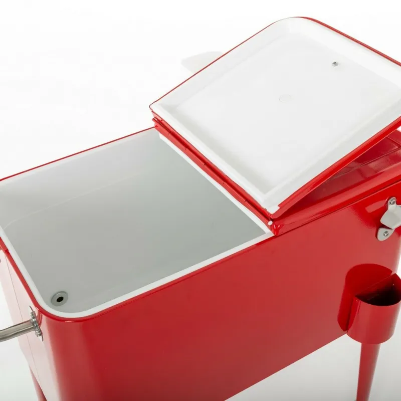 Portable Fridge Fresh Red Metal 74 x 43 x 80 cm