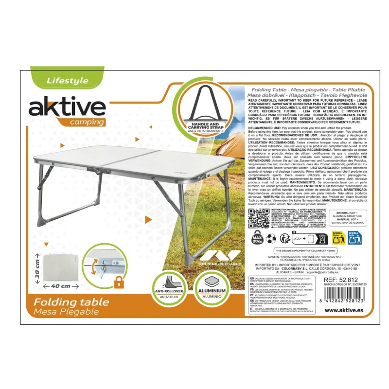 Sulankstomas stalas Aktive Kreminė 60 x 25 x 40 cm (4 vnt.)