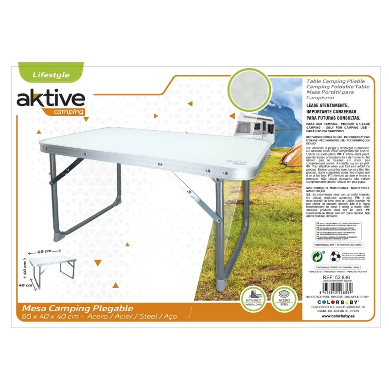 Sulankstomas stalas Aktive Balta 60 x 40 x 40 cm (4 vnt.)