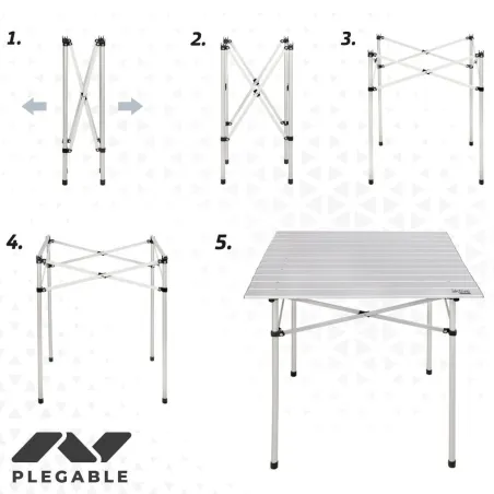 Sulankstomas stalas Aktive Sidabras Aliuminis 70 x 70 x 70 cm (4 vnt.)