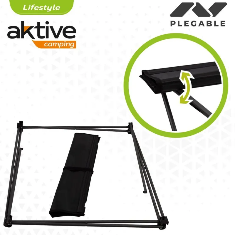 Sulankstomas stalas Aktive Juoda Tekstilė 61 x 51 x 50 cm (4 vnt.)