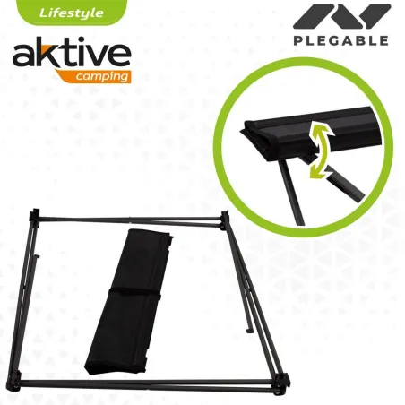 Sulankstomas stalas Aktive Juoda Tekstilė 61 x 51 x 50 cm (4 vnt.)