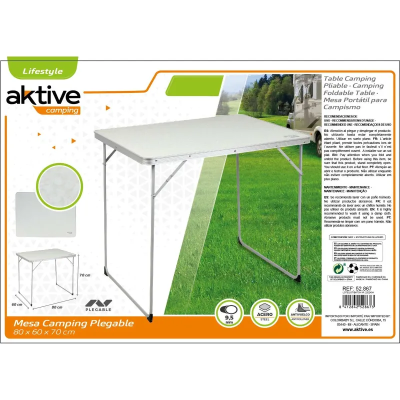 Sulankstomas stalas Aktive Balta 80 x 70 x 60 cm (4 vnt.)