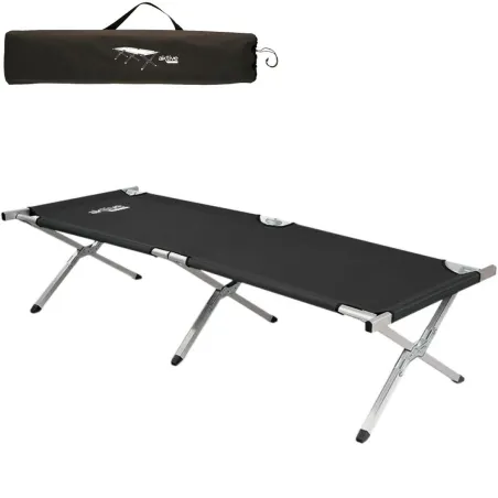 Camping Bed Aktive Black 190 x 42 x 64 cm Foldable (2 Units)