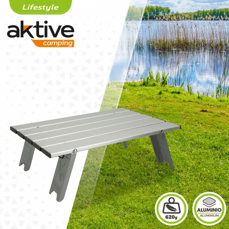 Sulankstomas stalas Aktive Sidabras Aliuminis 40 x 13 x 28,5 cm (4 vnt.)